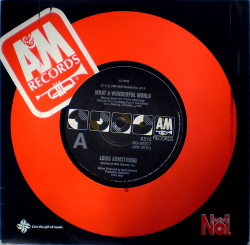 Rock N Roll Jazz - LOUIS ARMSTRONG What A Wonderful World // WAYNE FONTANA AND THE MINDBENDERS Game Of Love  7" Vinyl (Split Release) 1988