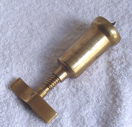 Solid brass cork remover (corkscrew type)