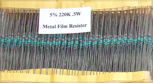 5% 220K .5W Metal Film Resistor (NEW Old Stock On Tape)