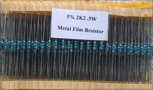 5% 2K2 .5W Metal Film Resistor (NEW Old Stock On Tape)