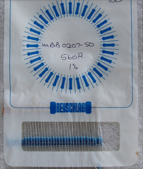 VISHAY BEYSCHLAG 1% 560R .6W Metal Film Resistors (NEW On Tape)