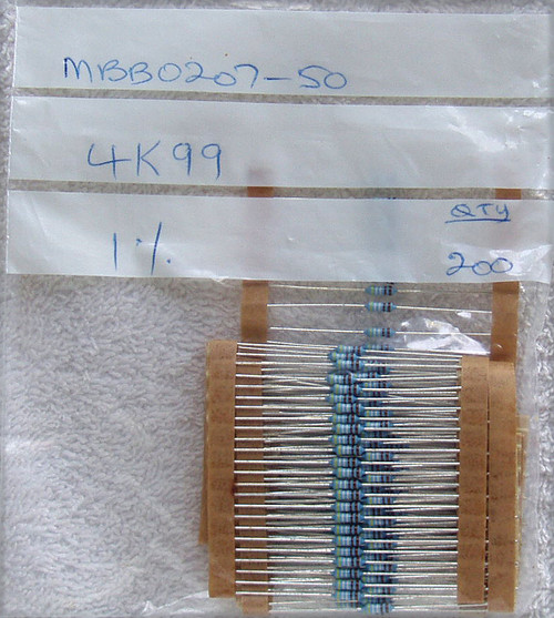 VISHAY BEYSCHLAG 1% 4K99 .6W Metal Film Resistors (NEW On Tape)