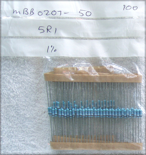 VISHAY BEYSCHLAG 1% 5R1 .6W Metal Film Resistors (NEW On Tape)