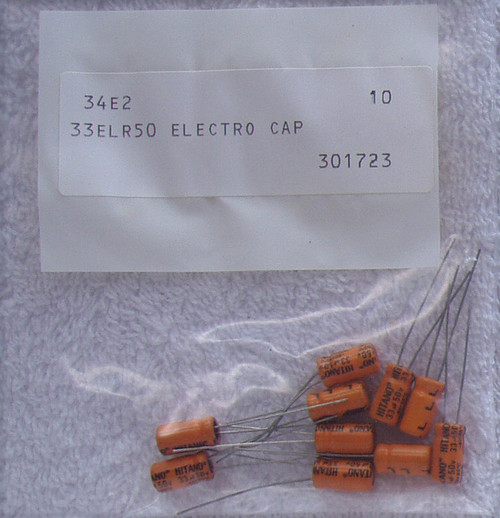 HITANO ELR (LL) Electrolytic Capacitor 33uF 50V NEW Old Stock