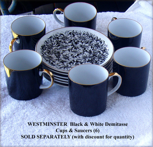 1980's Australian WESTMINSTER  Black & White Demitasse Cup  (1)