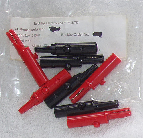 Red TEST PROBE ADAPTER (Alligator Clip To 4mm Banana) NEW Old Stock