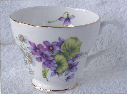  1980's English China DUCHESS  Purple Viola's Teacup ONLY 