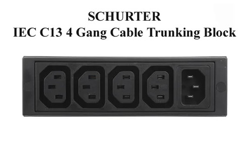 SCHURTER IEC C13 4 Gang Cable Trunking Block NEW Old Stock