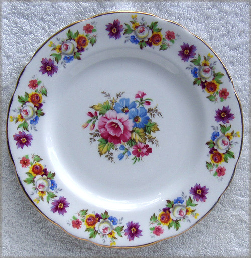 1990's English ROYAL STAFFORD Spring Flowers Montage Cake Side Plate ONLY