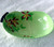 1935 ~ 1960's CARLTON WARE English Art China Vivid Green With Orchids Large Bowl With Side Handle