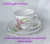 1960's COLCLOUGH (UK) Magenta Trumpet Flowers Teacup Saucer Side Plate Trio (Pieces Offered Separately Or Together)