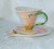 1980's BAYMARK AUSTRALIA Porcelain Seaside Shell Demi Teacup & Saucer//Side Plate Duo (Offered Separately Or As A Duo) USED Clean Undamaged