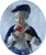 1958 ~ 1976  UNTER WEISS BACH (East Germany) Blue & White Porcelain Figurine "Rosenkavalier With Rose" (9542) Hand Painted
