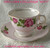 1945 ~ 1948 COLCLOUGH (England) Pink Wash With Pink/Red Rose Blooms (Pattern 6673) Hybrid Transfer & Hand Decorated Teacup & Saucer  Duo (Available Separately OR Together) 1945 ~ 1948 COLCLOUGH (England) Pink Wash With Pink/Red Rose Blooms (Pattern 6673) Hybrid Transfer & Hand Decorated Teacup & Saucer  Duo (Available Separately OR Together)