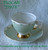 1947+ TUSCAN (England) D978 Lime Green Gold Chintz With Teal Enamel Hand Decorated Teacup And Or Saucer (Pieces Offered Separately Or Together)