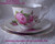 1938 ~1941 CHAPMANS LONGTON LTD (Royal Mayfair) M6091 Pink Roses  Hand Decorated Teacup Saucer Side Plate Trio (Pieces Offered Separately)
