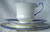 1933+ ROYAL PARAGON (England) Royal Blue Floral Decoration OVAL Teacup, Saucer And Side Plate (Six Trio's Available Together Or As Separate Pieces)