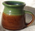 1970's ~ 1980's BENDIGO POTTERY Green/Brown Coffee Mug 