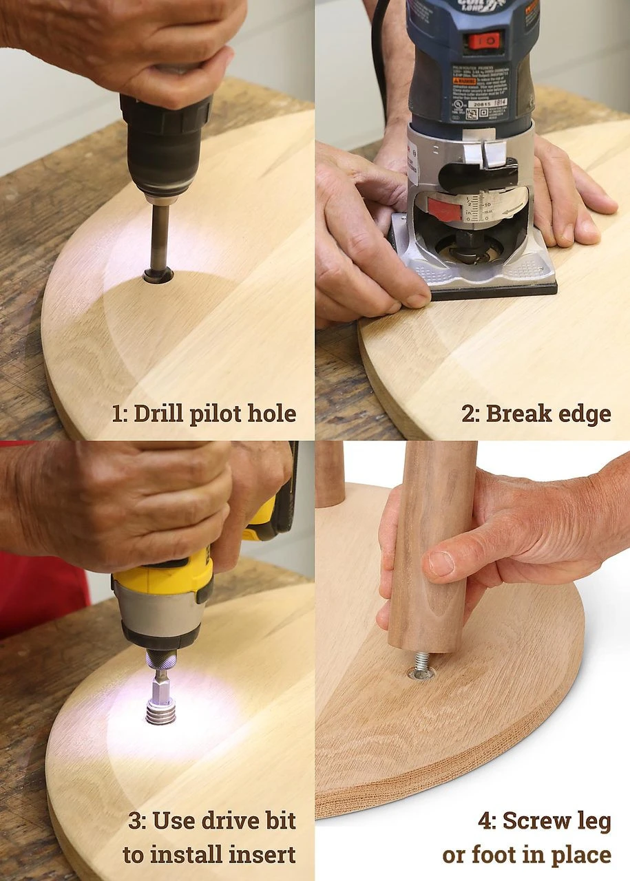 Table Leg Inset Threaded Inserts (pkg of 10) | TableLegs.com™ | Shop Online
