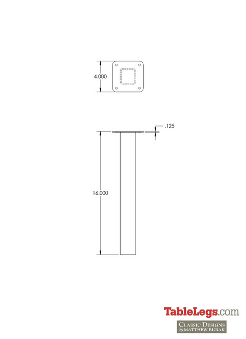 4 Leg Panel Thin Foursteel Bench Leg