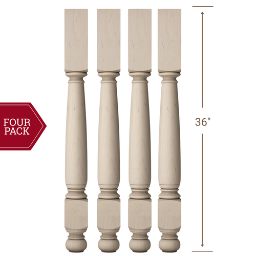 Soft Maple Farmhouse Kitchen Leg | 4 Pack