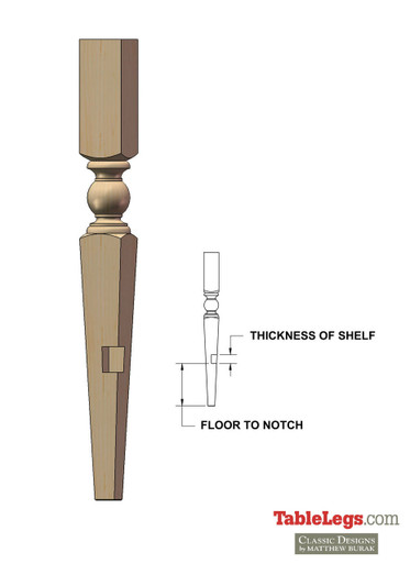 Notching for Shelf - TableLegs.com