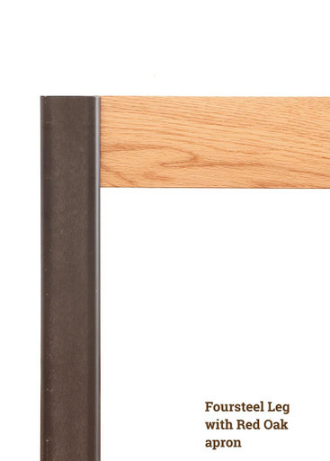 Fusion Industrial Red Oak Dining Table Base – 28