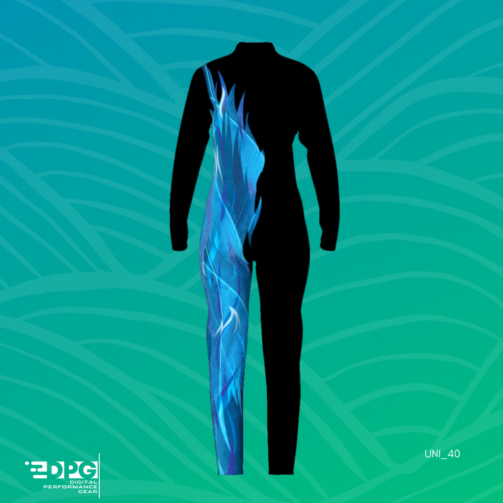 Blue Flame (Unitard) Color Guard Costume UNI_41