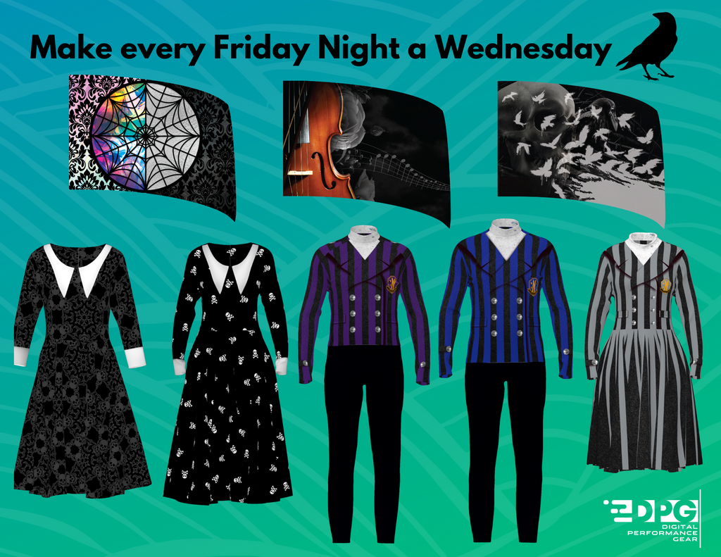 Wednesday Collection: Wednesday Skull Pattern Dress (DRE-WED3)
