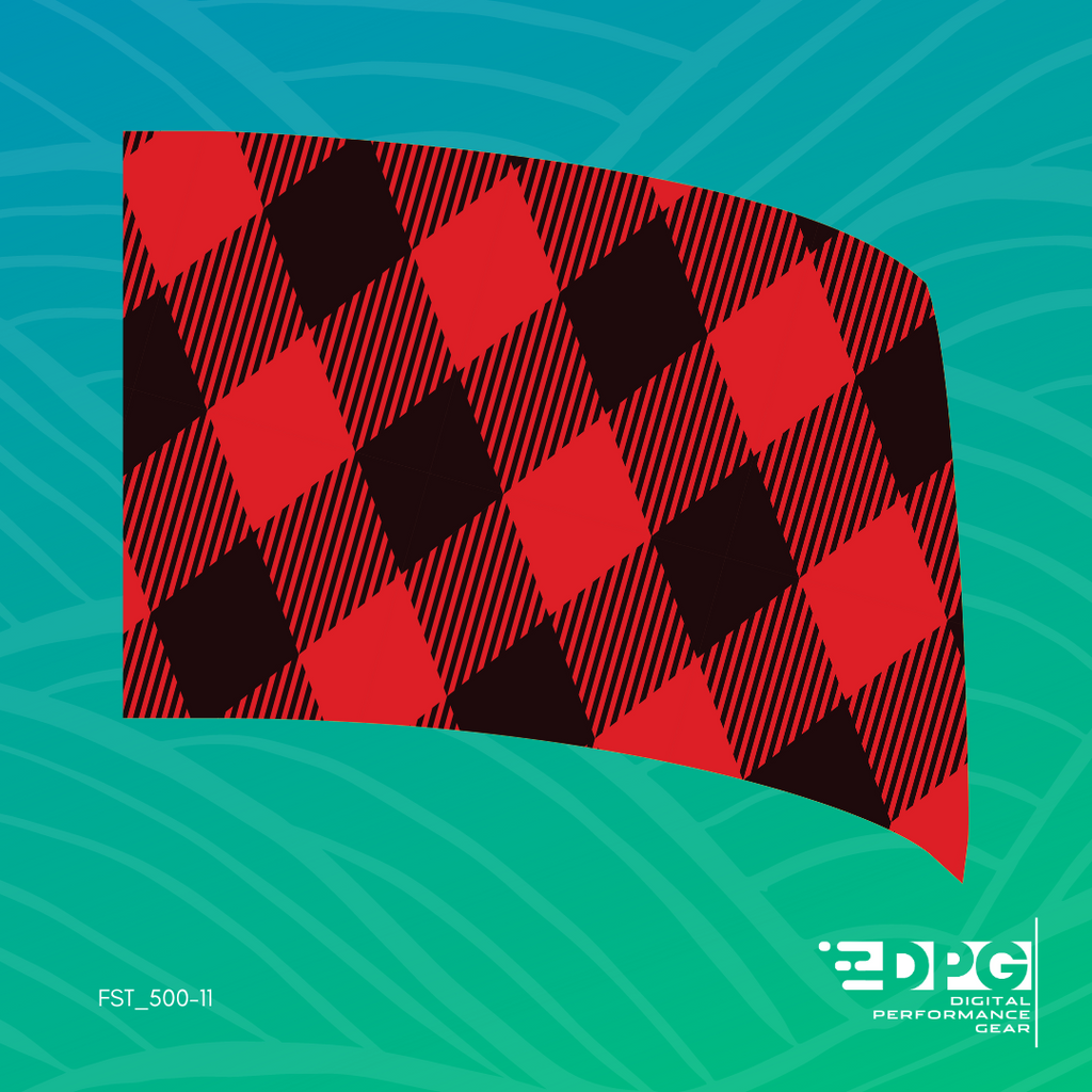 Red & Black Plaid Color Guard Flag ((FST_500-11)