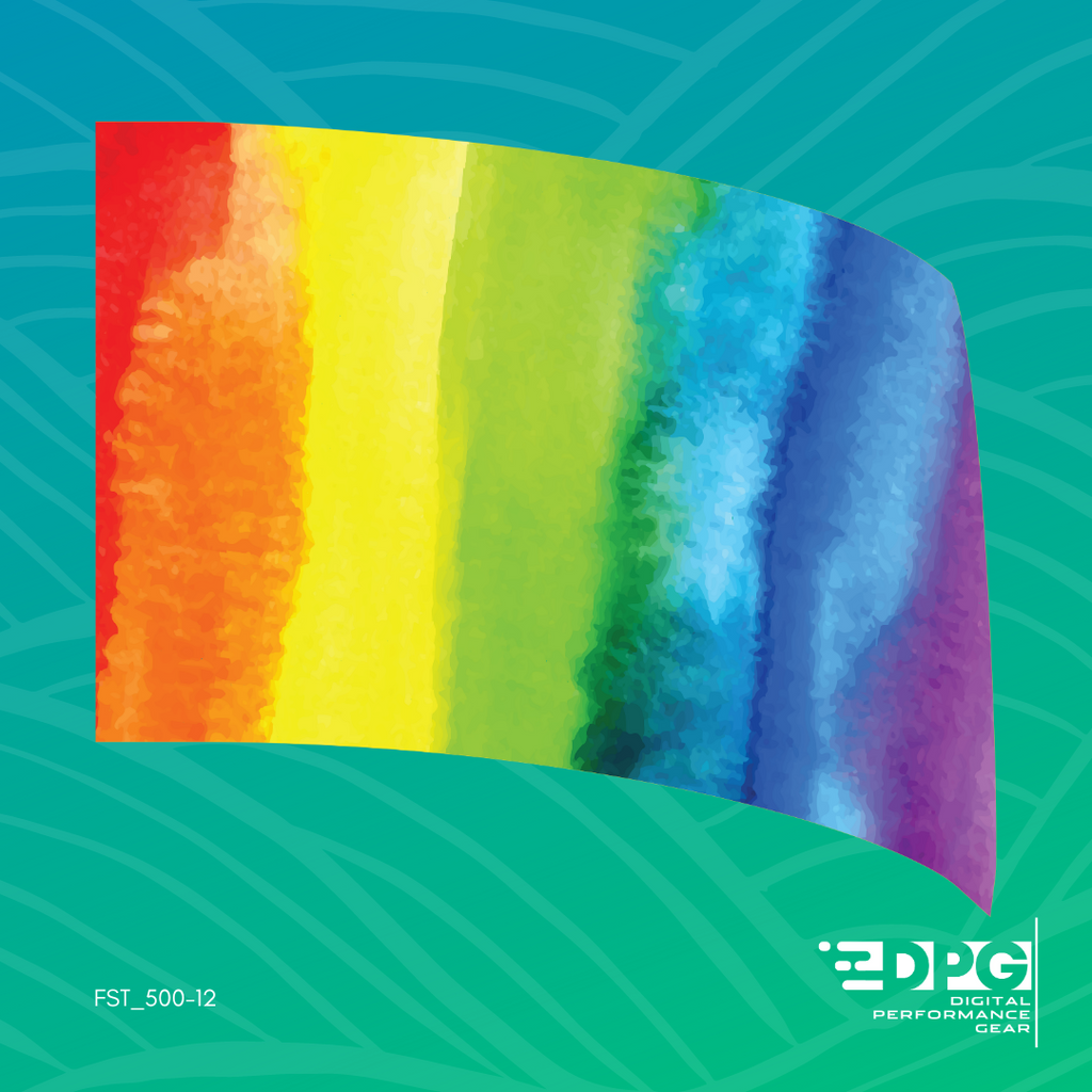 Rainbow Watercolor Color Guard Flag ( (FST_500-12)
