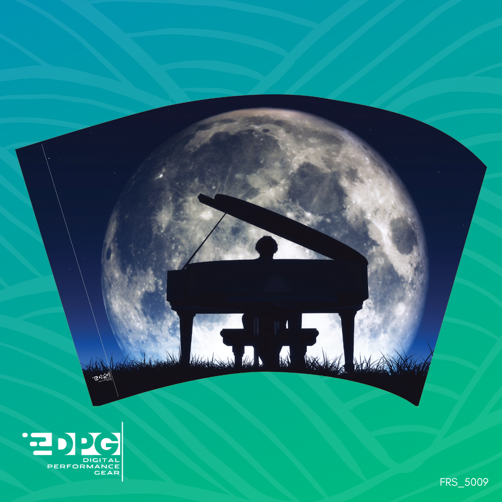 Piano Moon Rainbow Color Guard Swing  Flag (FRS_5009)