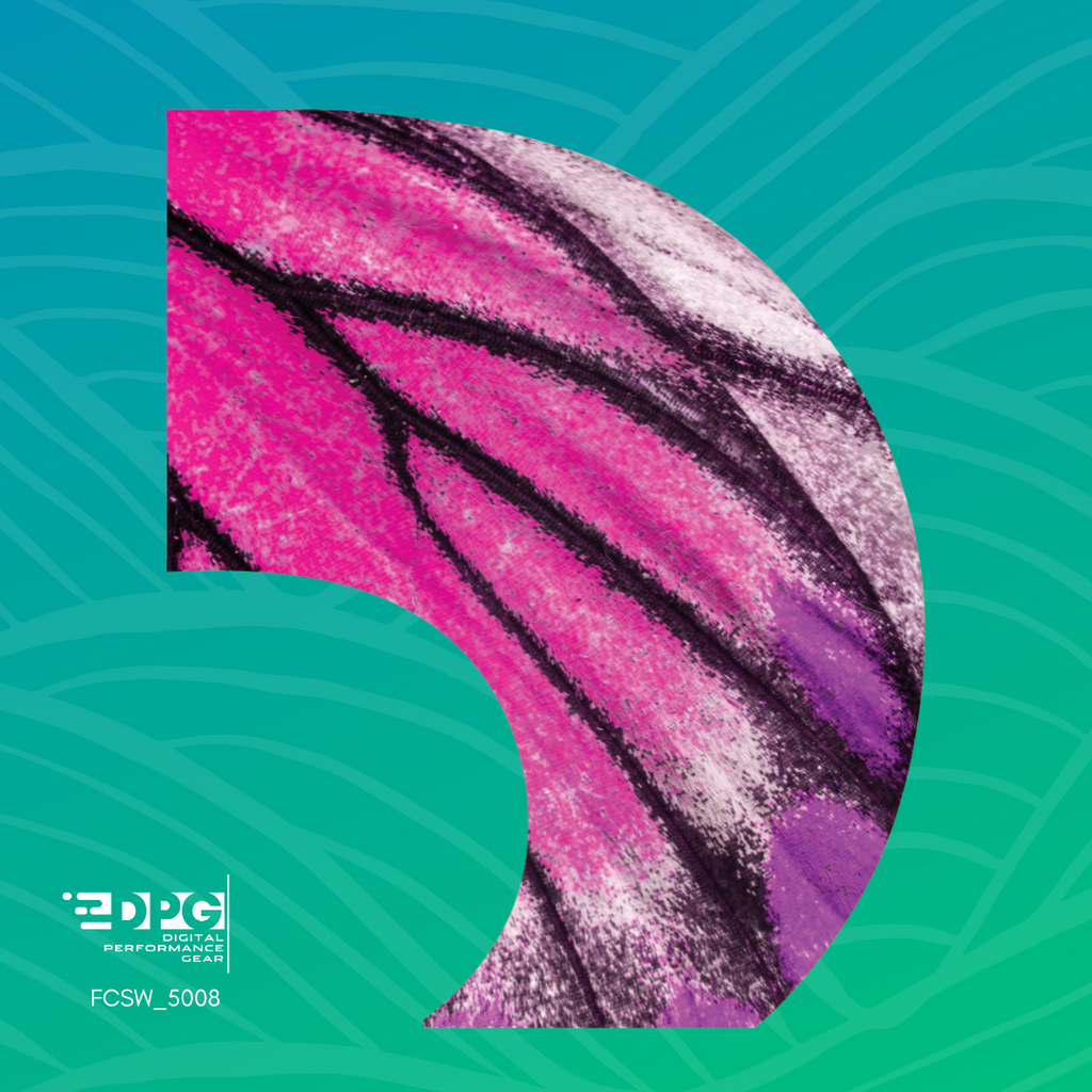 Pink Butterfly Wing C-Swing  Colorguard Swing Flag (FCSW5008)