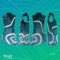 Colorguard Uniform Blue & White Swirls Tunic & Leggings (20202104)