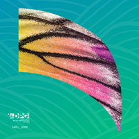 Yellow and Pink Butterfly Wing Arc Color Guard Swing Flag (FARC5009)