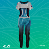 Silver, Aqua, & Black Shimmer Winter Guard Uniform (UNI_30)