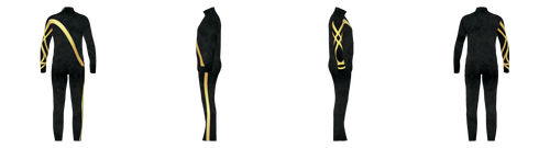 Modern Marching Band Standard Top & Bibbers Black & Gold (STAU_64)