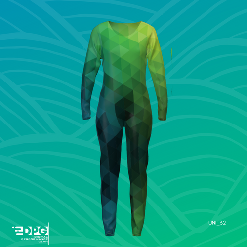 Green Gradient Winterguard Unitard (UNI_32)