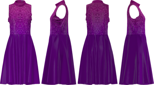 Purple Ombre Glitter Color Guard Dress (DRE_15)