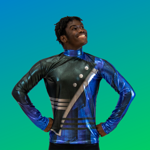 Shown here in Glitter Foil. Also available in Lycra or Velvet.