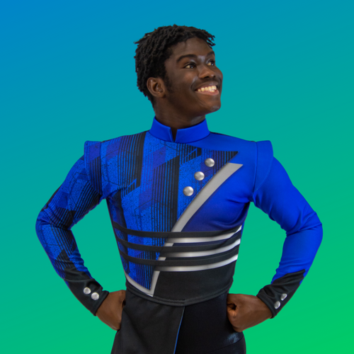 Blue Steel Series - Traditional Marching Band Full Emergence Coat & Black Bibbers Set (20220990_B)
