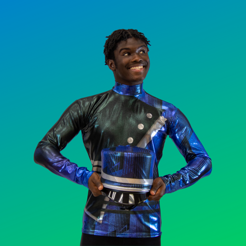 Shown here in Glitter Foil with coordinating standard top. Also available in Lycra or Velvet.