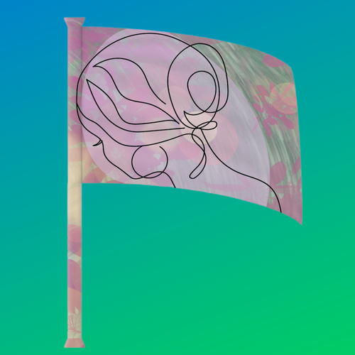 Line Drawing Purple Color Guard Flag (Standard Flag) 20213823_B