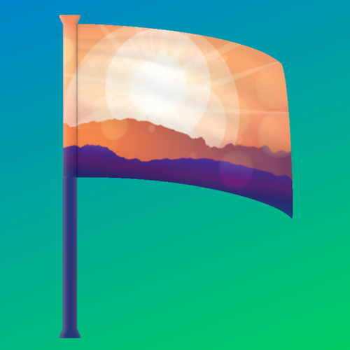 Orange Mountain Sunrise Color Guard Flag20212662C