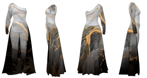 Gold Marble Unitard (UNI_66)