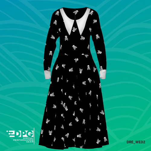 Wednesday Collection: Wednesday Skull & Crossbones Dress (DRE_WED2)