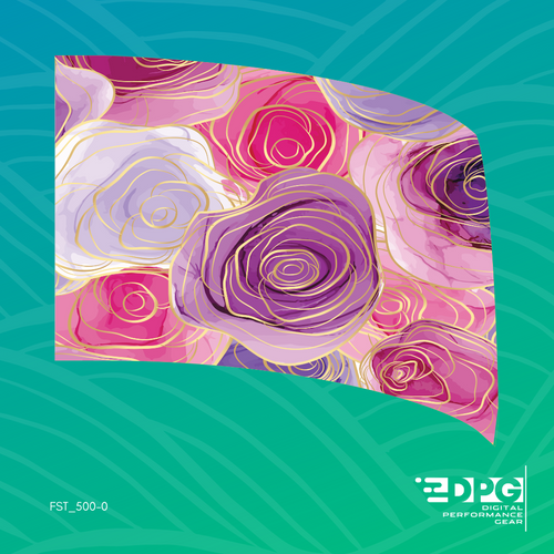 Pink & Purple Watercolor Flowers Color Guard Flag (FST_5000)