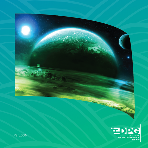 Green Alien Planet Color Guard Flag (FST_5001)
