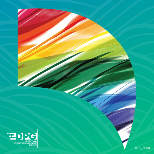 Rainbow Waves Teardrop Color Guard Swing Flag (FTD_5008)