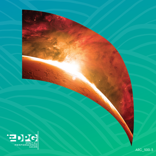 Fiery Alien Planet Arc Color Guard Swing Flag (FARC_5003)
